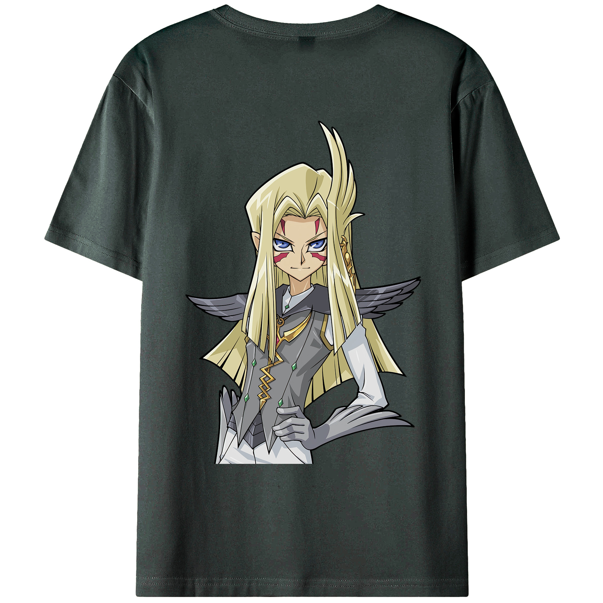 （画像用） 遊☆戯☆王 Yu-Gi-Oh! 綿100％ メンズ半袖Tシャツ（バックプリント） 通気性